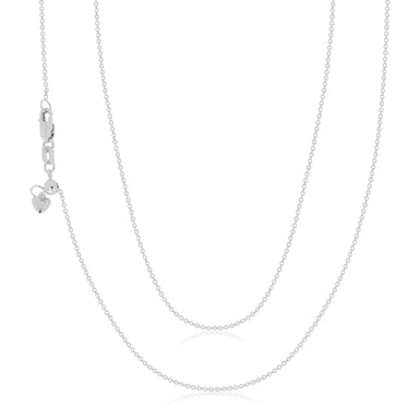 9ct White Gold 45-50cm Adjustable Cable Chain