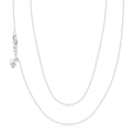 9ct White Gold 45-50cm Adjustable Cable Chain