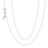 9ct White Gold 45-50cm Adjustable Round Belcher Chain