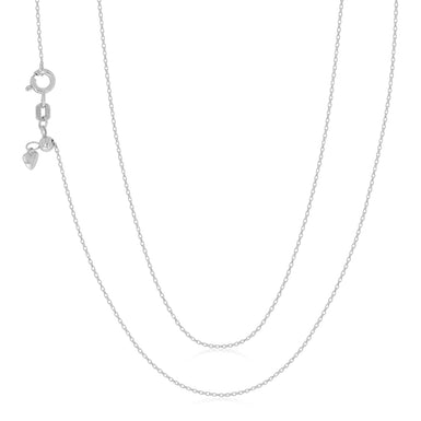 9ct White Gold 45-50cm Adjustable Round Belcher Chain