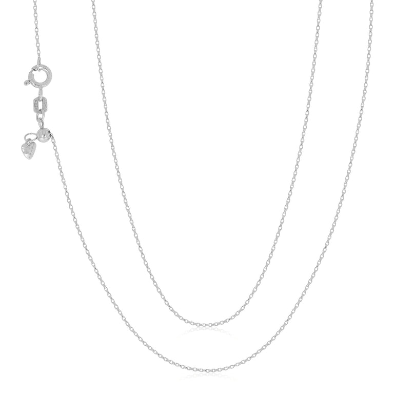 9ct White Gold 45-50cm Adjustable Round Belcher Chain
