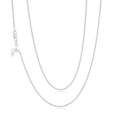 9ct White Gold 45-50cm Adjustable Wheat Chain