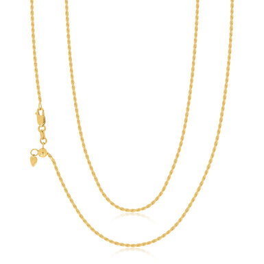 9ct Yellow Gold 45-50cm Adjustable Round Belcher Chain