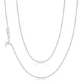9ct White Gold 45-50cm Adjustable Rope Chain