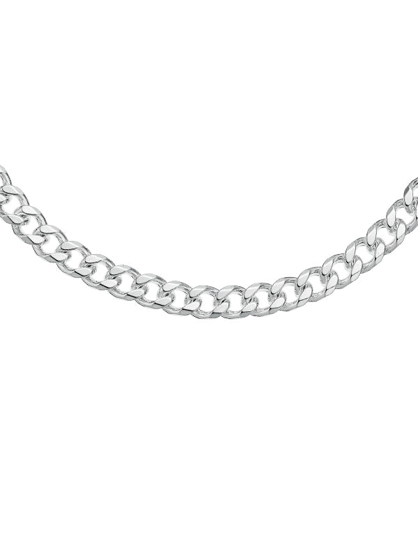 Sterling Silver 55cm Bevel Curb Chain