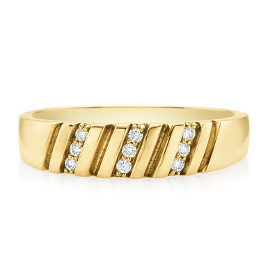 9ct Yellow Gold Round Brilliant Cut with 0.15 CARAT tw of Diamonds Ring