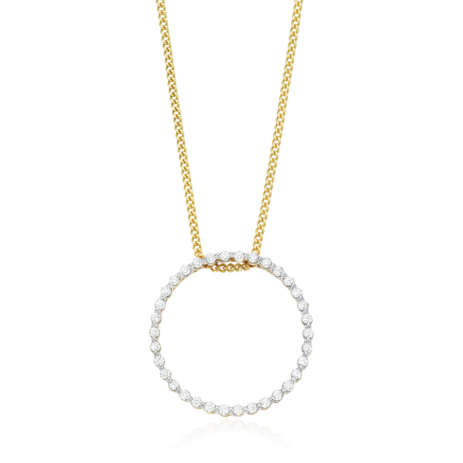 9ct Yellow Gold Round Brilliant Cut with 1/2 CARAT tw of Diamond Pendant