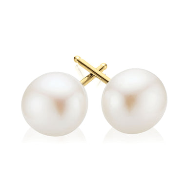 9ct Yellow Gold 7.5-8mm Cultured Freshwater Pearl Earrings
