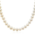 14ct Yellow Gold 9-10mm Cultured Freshwater Pearl Strand Necklace
