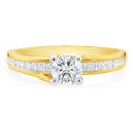 18ct Yellow Gold Princess & Round Brilliant Cut with 1 CARAT tw of Diamonds Ring