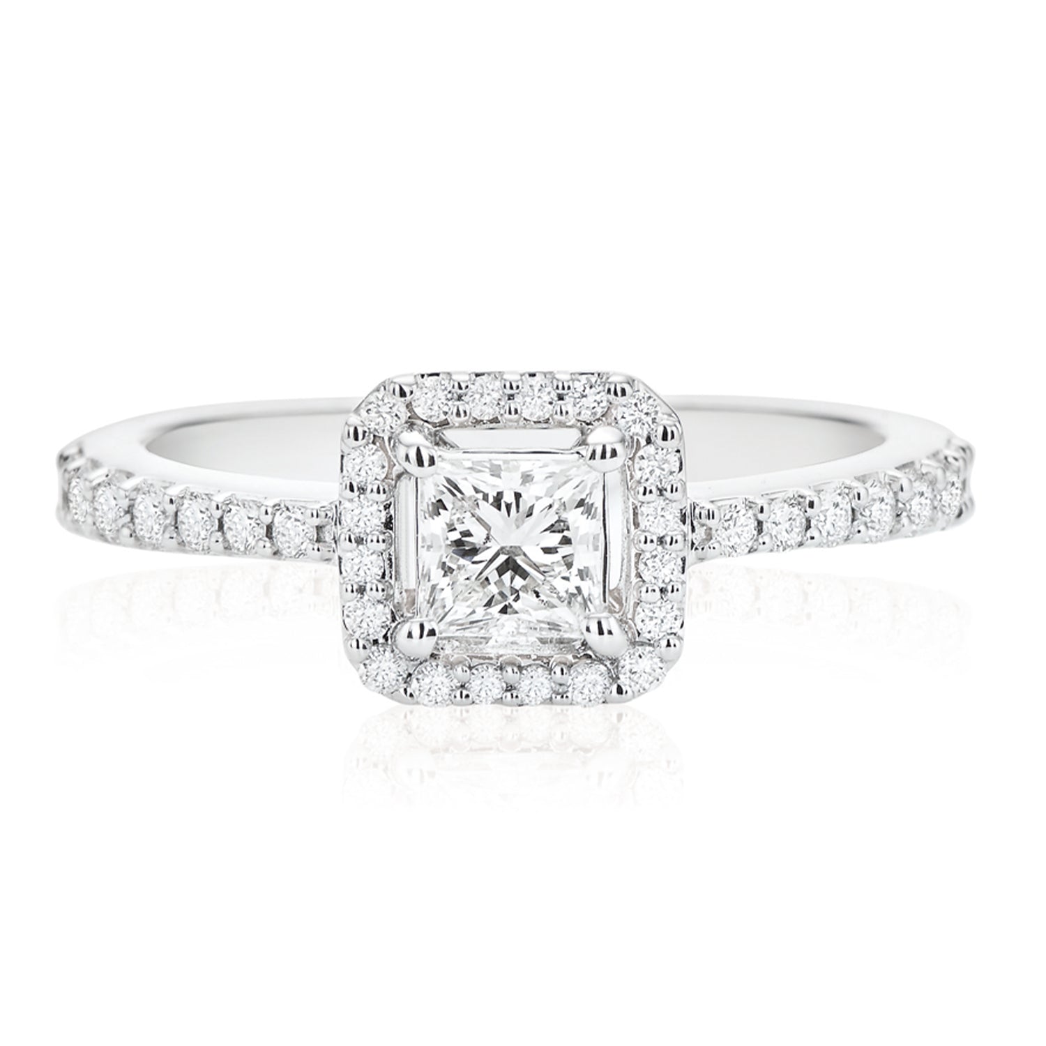 18ct White Gold Round Brilliant Cut with 3/4 CARAT tw of Diamonds Ring