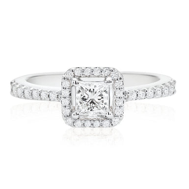 18ct White Gold Round Brilliant Cut with 3/4 CARAT tw of Diamonds Ring