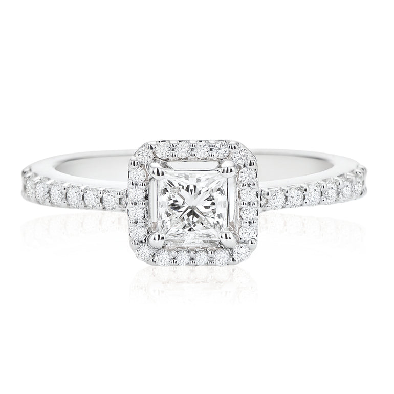 18ct White Gold Round Brilliant Cut with 3/4 CARAT tw of Diamonds Ring
