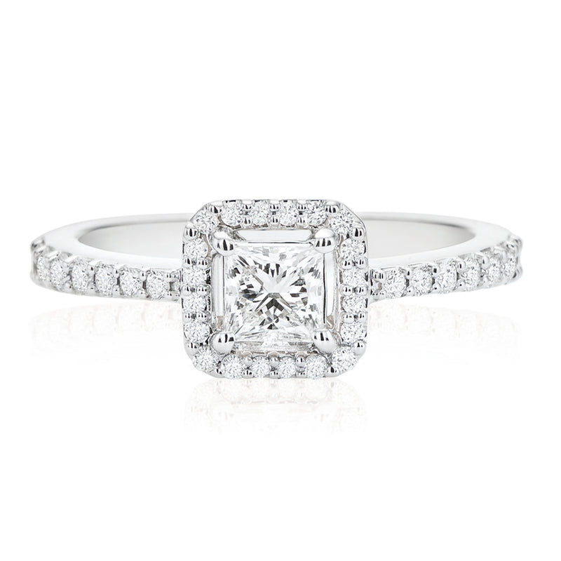 18ct White Gold Round Brilliant Cut with 3/4 CARAT tw of Diamonds Ring