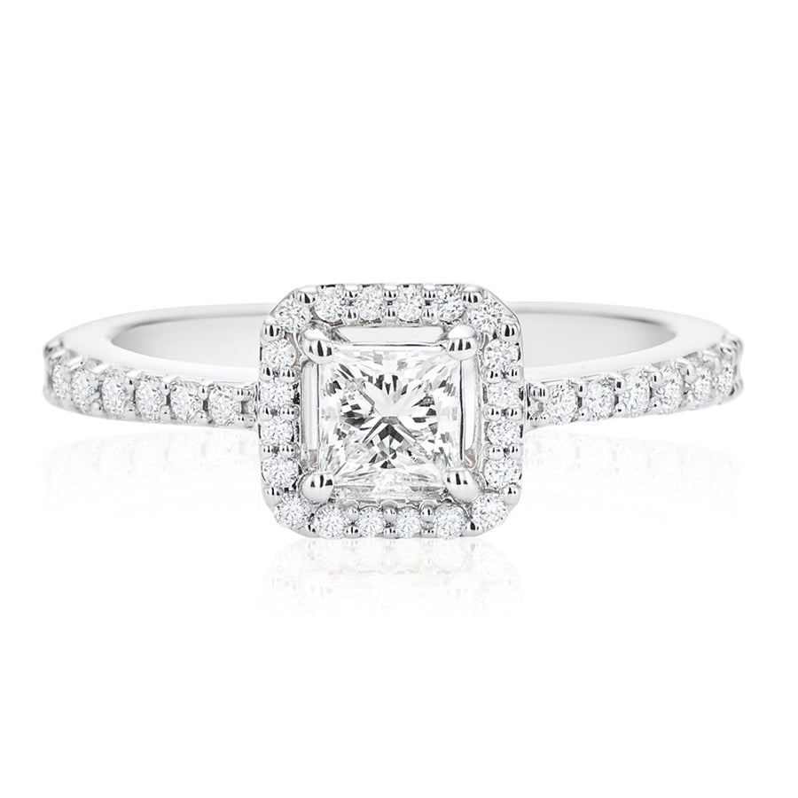 18ct White Gold Round Brilliant Cut with 3/4 CARAT tw of Diamonds Ring