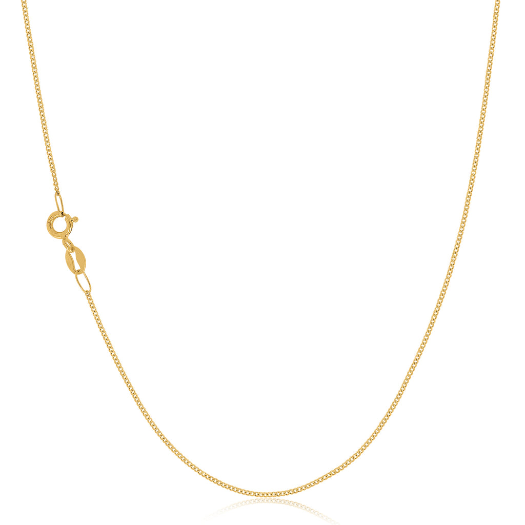 9ct Yellow Gold 40 cm Diamond Cut Curb Chain – Mazzucchelli's