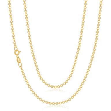 9ct Yellow Gold 45cm Round Belcher Chain