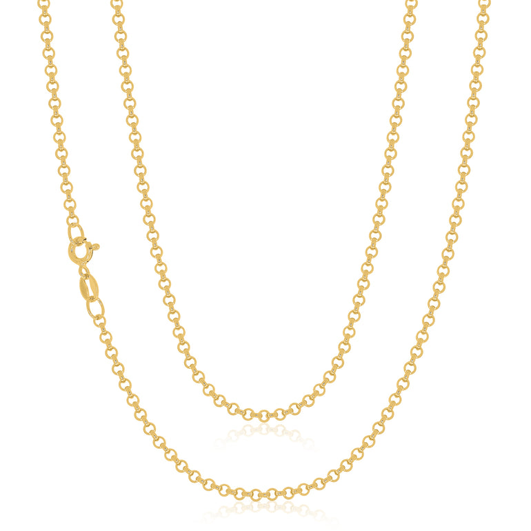 9ct Yellow Gold 45cm Round Belcher Chain