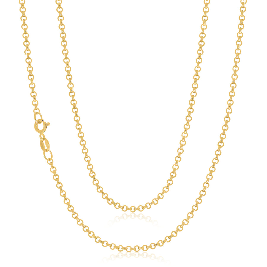 9ct Yellow Gold 45cm Round Belcher Chain