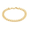 9ct Yellow Gold 21cm Curb Diacut Bevel, Square & Concave Bracelet