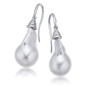 Sterling Silver 13-14mm Cultured Freshwater Pearl Earrings