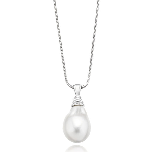 Sterling Silver 13-14mm Cultured Freshwater Pearl Pendant – Mazzucchelli's