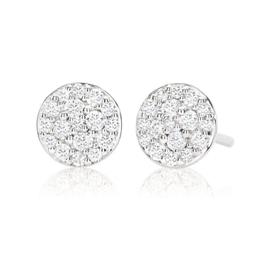 9ct White Gold Round Brilliant Cut 1/4 Carat tw of Diamonds Earrings