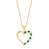 9ct Yellow Gold Round Brilliant Cut Emerald & Diamond Set Pendant