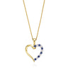 9ct Yellow Gold Round Brilliant Cut Sapphire Diamond Set Pendant