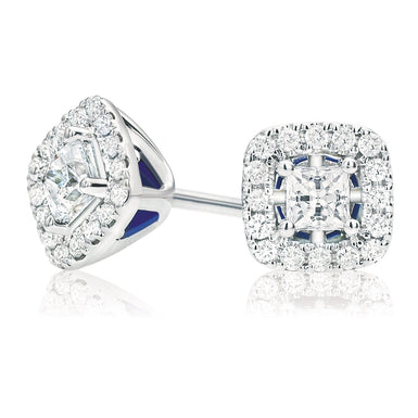 Vera Wang Love 18ct White Gold Princess & Round Cut with 1/2 Carat tw of Diamonds Earrings