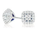 Vera Wang Love 18ct White Gold Princess & Round Cut with 1/2 Carat tw of Diamonds Earrings