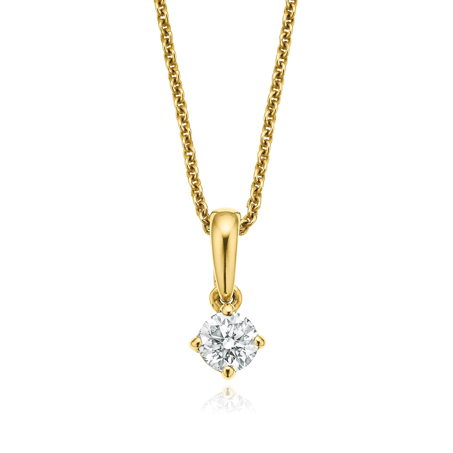 Promise 18ct Yellow Gold Round Brilliant Cut with 1/3 CARAT of Diamond Pendant