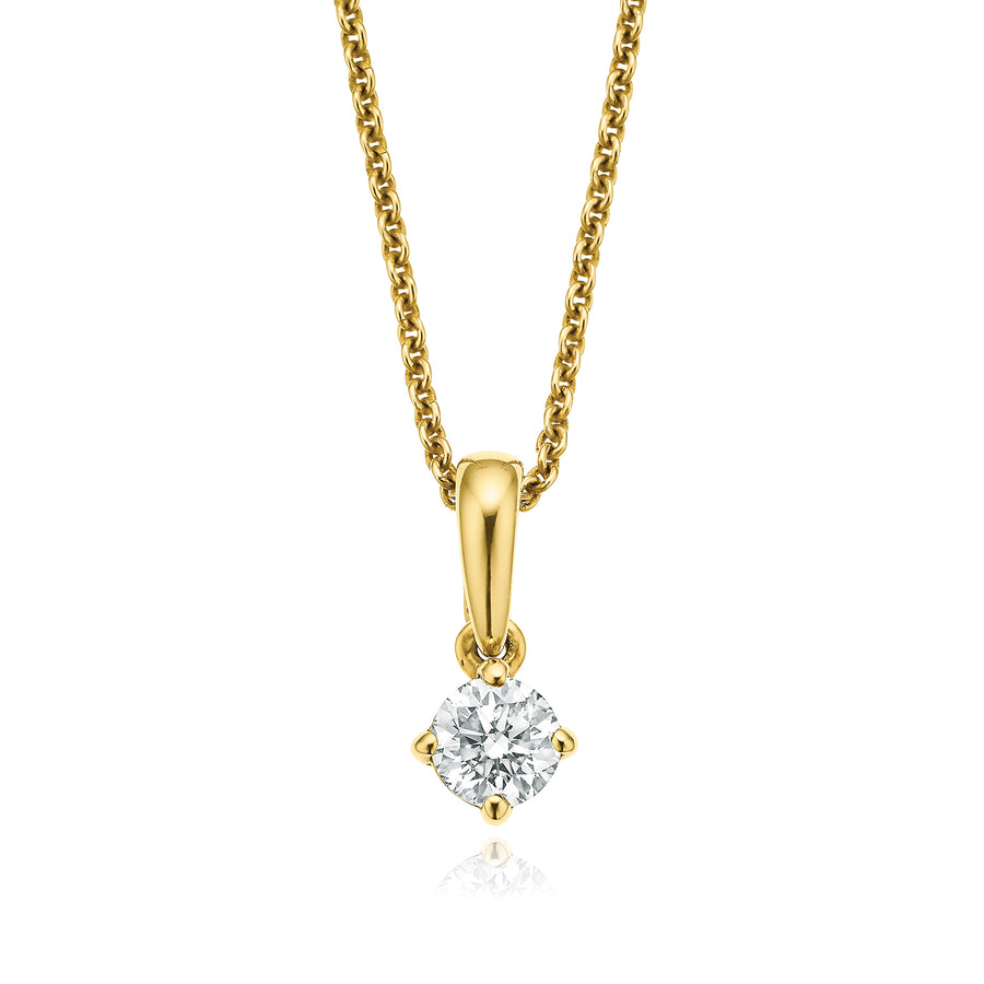 Promise 18ct Yellow Gold Round Brilliant Cut with 1/3 CARAT of Diamond Pendant