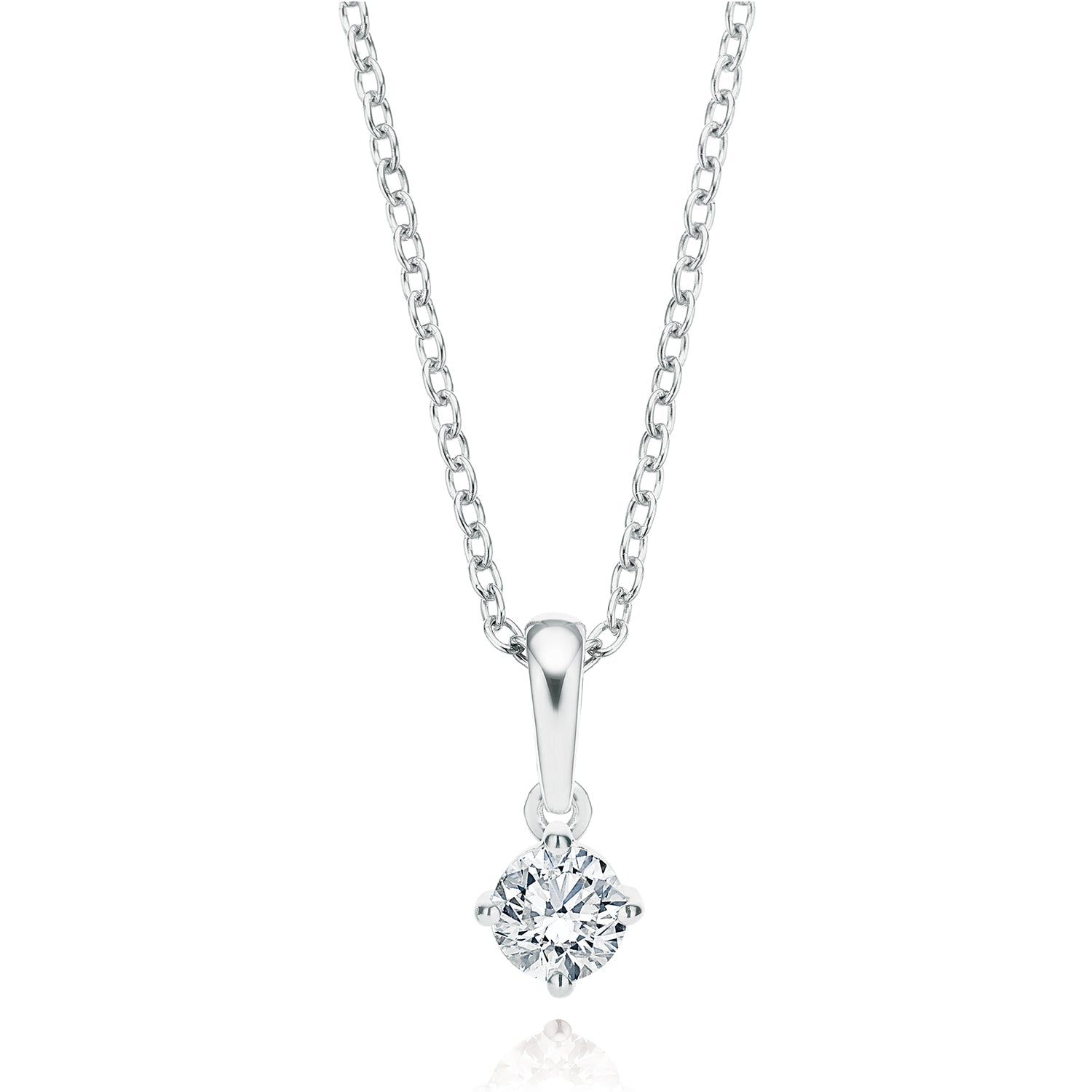 Amazon.com: SZUL 1/3 Carat Diamond Solitaire Pendant in 14K White Gold with  AGS Certificate : SZUL: Clothing, Shoes & Jewelry