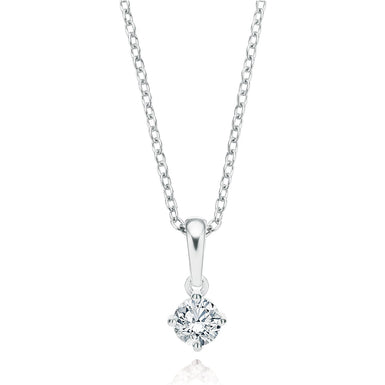 Promise 18ct White Gold Round Brilliant Cut with 1/3 CARAT of Diamond Pendant