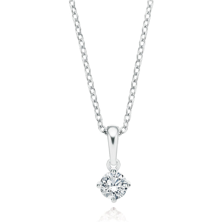 Promise 18ct White Gold Round Brilliant Cut with 1/3 CARAT of Diamond Pendant