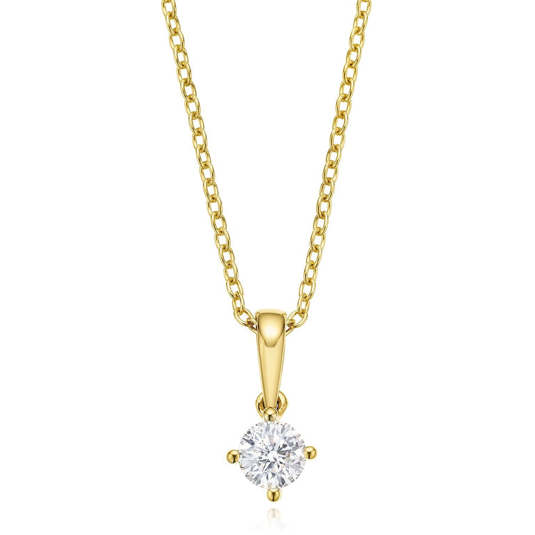 Promise 18ct Yellow Gold Round Brilliant Cut with 1/2 Carat of Diamond Pendant