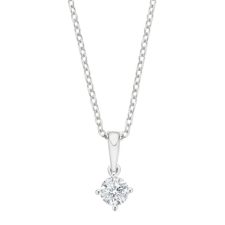 Promise 18ct White Gold Round Brilliant Cut with 1/2 CARAT of Diamond Pendant