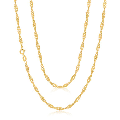 9ct Yellow Gold 50cm Singapore Twist Chain
