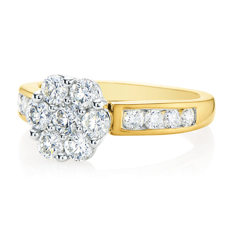 18ct Two Tone Gold Round Brilliant Cut with 1 CARAT tw of Diamonds Ring