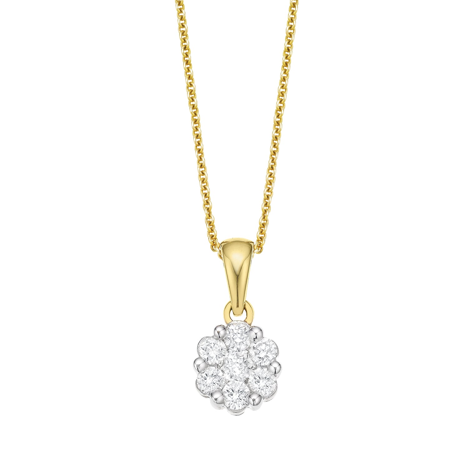 9ct Yellow Gold Round Brilliant Cut with 1/4 CARAT tw of Diamond Pendant