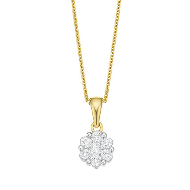 9ct Yellow Gold Round Brilliant Cut with 1/4 CARAT tw of Diamond Pendant