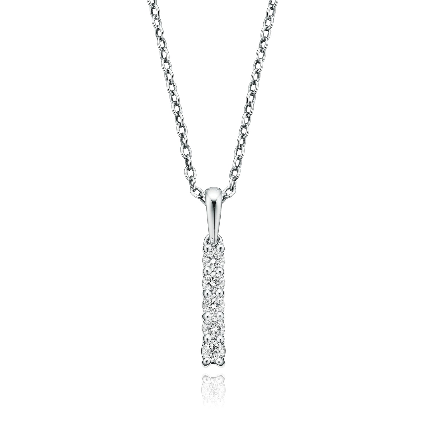 18ct White Gold Round Brilliant Cut with 1/3 CARAT tw of Diamond Pendant