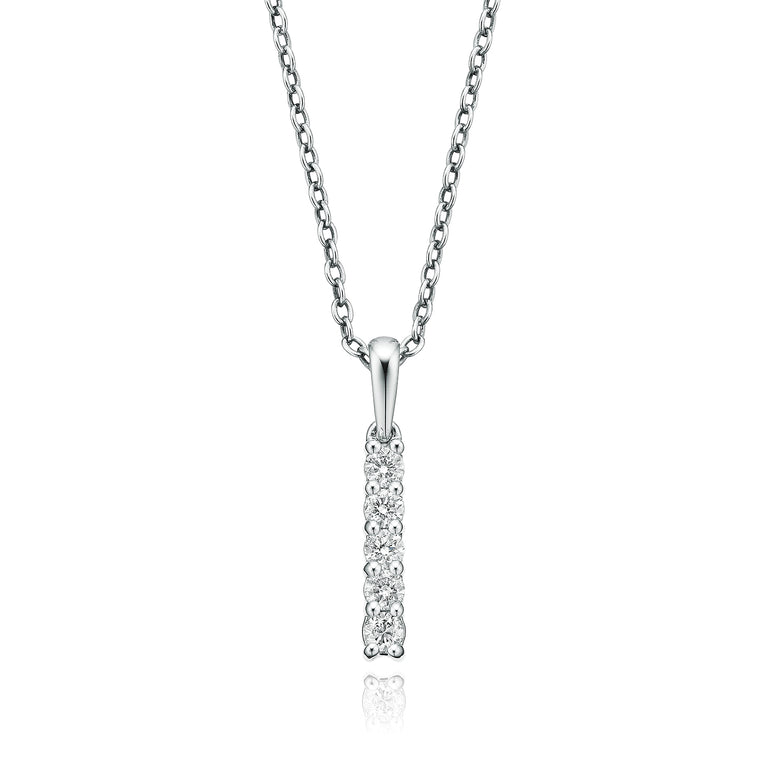 18ct White Gold Round Brilliant Cut with 1/3 CARAT tw of Diamond Pendant