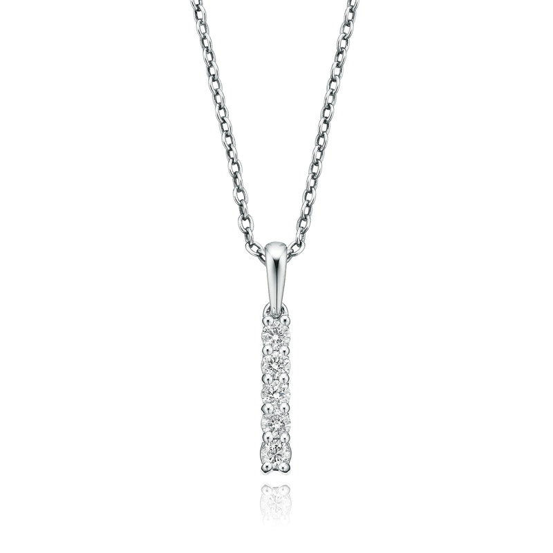 18ct White Gold Round Brilliant Cut with 1/3 CARAT tw of Diamond Pendant