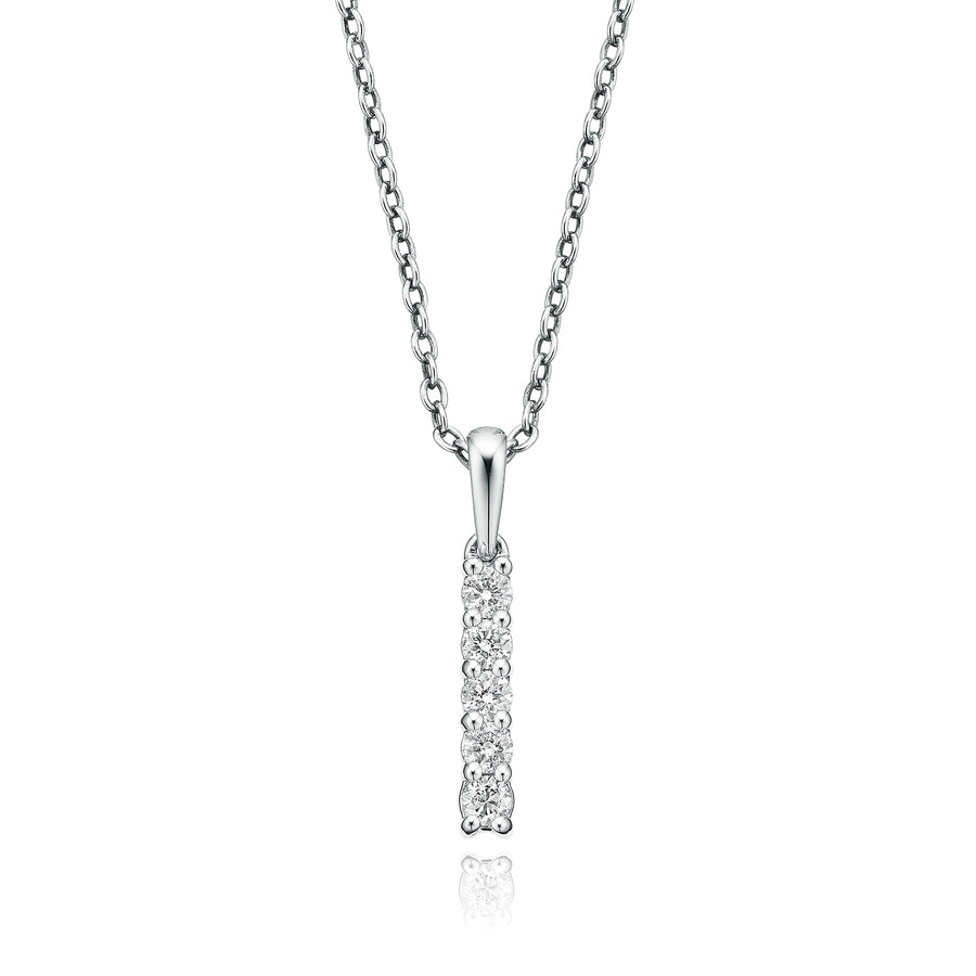 18ct White Gold Round Brilliant Cut with 1/3 CARAT tw of Diamond Pendant