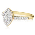 18ct Yellow Gold Marquise & Round Brilliant Cut with 1 CARAT tw of Diamonds Ring