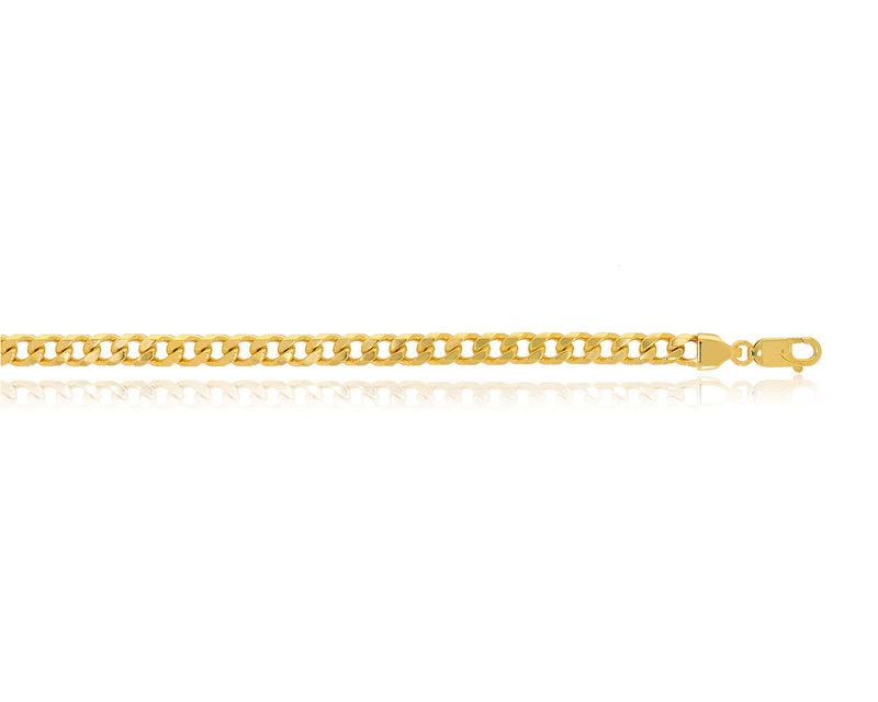 9ct Yellow Gold 55cm Diamond Cut Bevel and Square Curb Chain