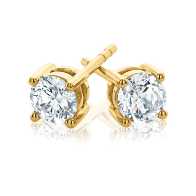 Promise 18ct Yellow Gold Round Brilliant Cut with 3/4 CARAT of Diamonds Earrings