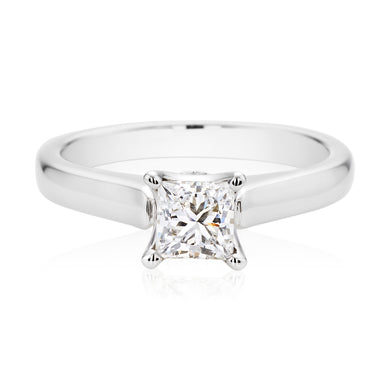 Promise 18ct White Gold Princess Cut with 1/2 CARAT of Diamonds Ring